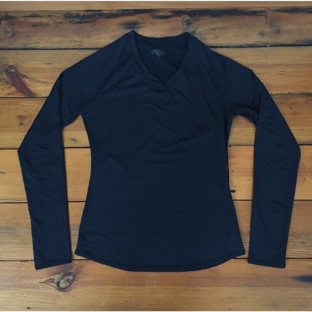 Warm Essentials Black Polyester Quick Dry Travel Base Layer Shirt Women S 34"